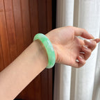 糯冰果绿正圈平安镯 51圈 天然缅甸A货翡翠（yc454247）