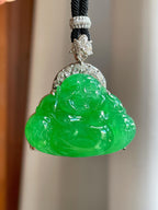 18k金镶糯冰满绿翡翠佛公（yc241848）