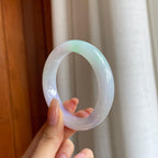 糯冰春带彩翡翠平安镯（54.8mm)（yc362695）