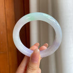 糯冰春带彩翡翠平安镯（54.8mm)（yc362695）