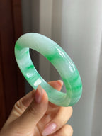 糯冰种飘色平安镯（54mm）