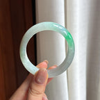 糯冰带色翡翠贵妃镯 53圈（yc428528）