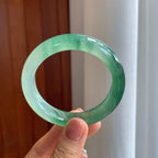 冰种湖水绿翡翠平安镯（54.5mm）（yc276510）