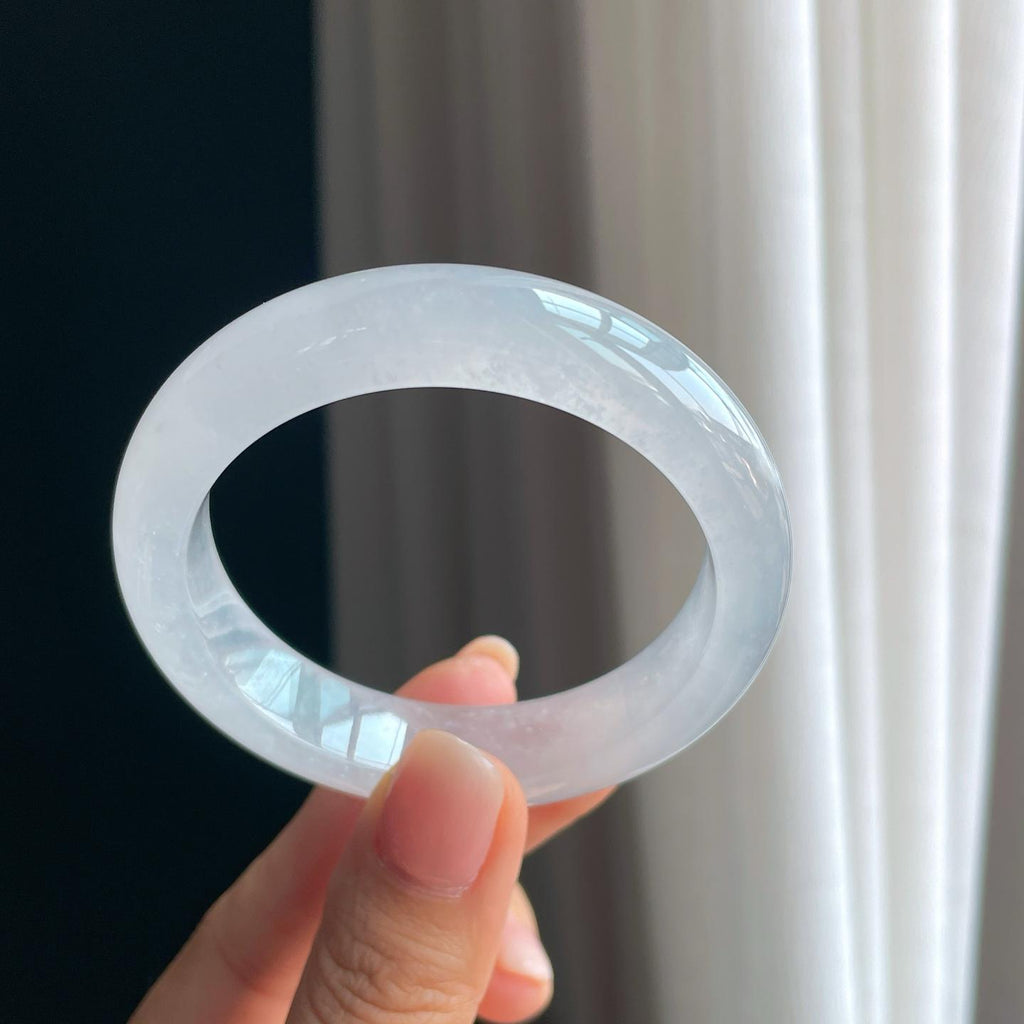 冰种白月光翡翠平安镯（51.3mm)（yc389547）