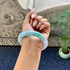 细糯种飘绿圆条手镯（58.6mm）（yc249460）