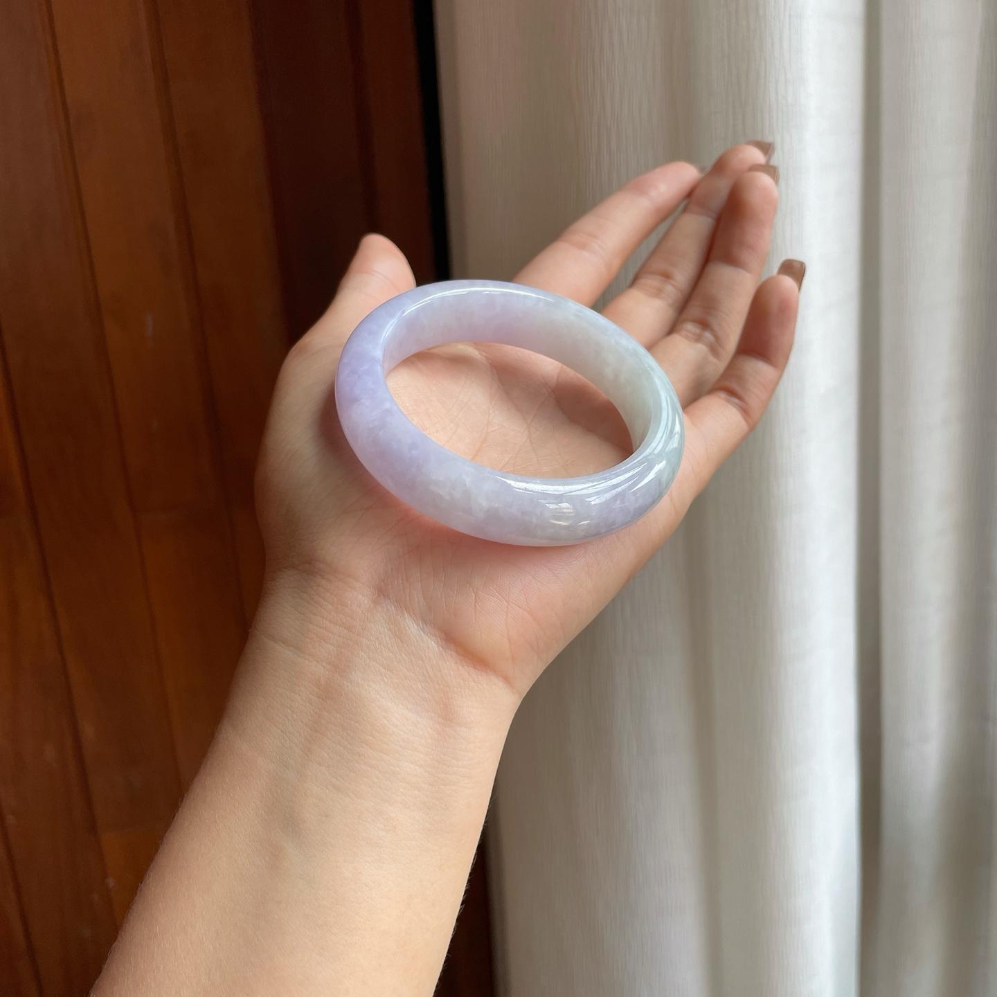 糯冰紫罗兰翡翠平安镯（54.5mm）（yc373911）