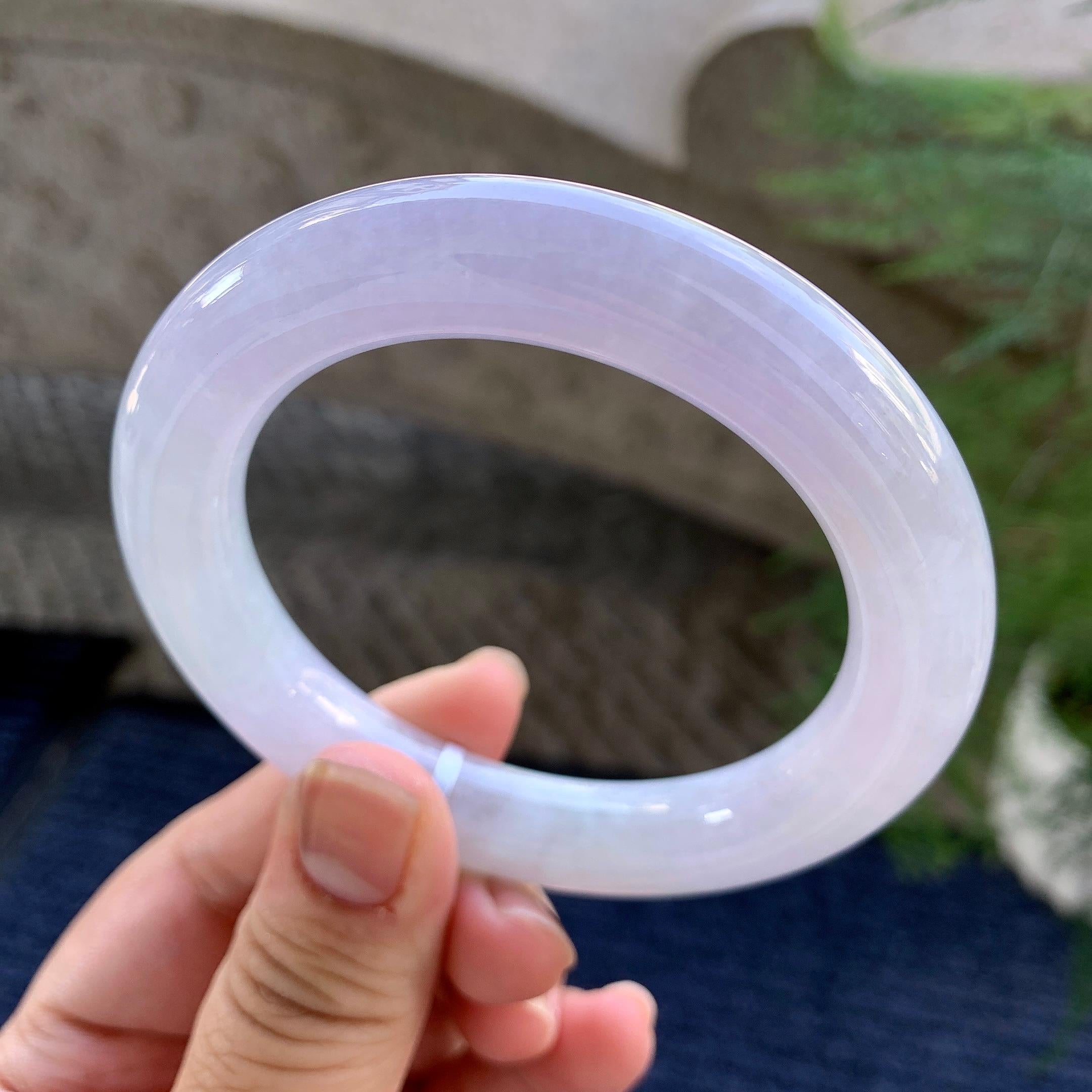 细糯种淡紫罗兰圆条手镯（56mm）（yc249406）