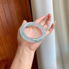 冰玻种飘花翡翠圆条手镯（58.5mm）（yc310949）