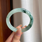糯冰飘花翡翠平安镯（55.8mm)（yc403966）