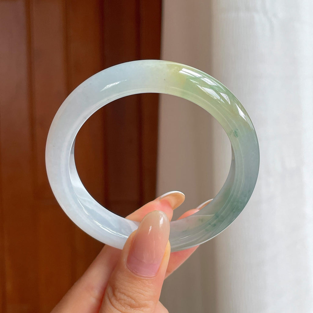 糯冰特色翡翠平安镯（53.6mm)（yc413783）