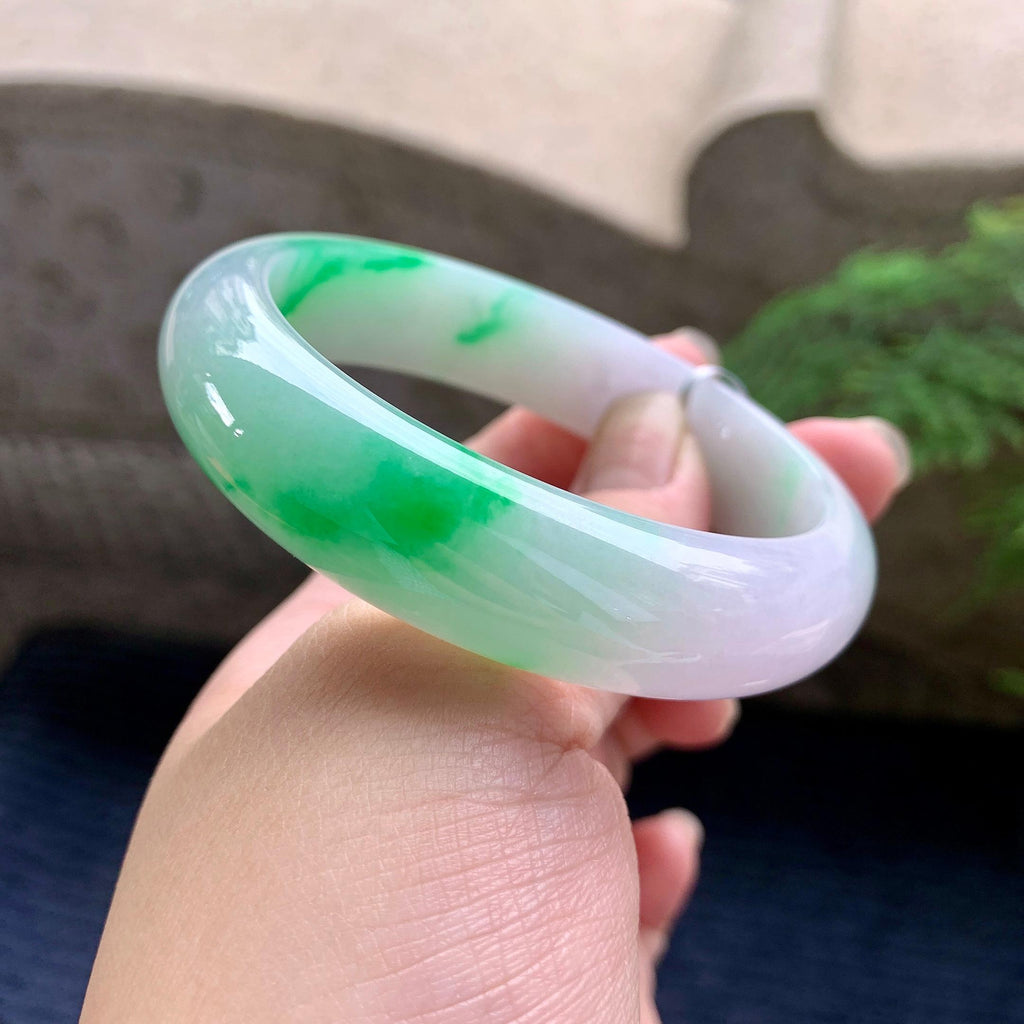 细糯种飘阳绿宽版轮胎手镯（58mm）（yc253747）