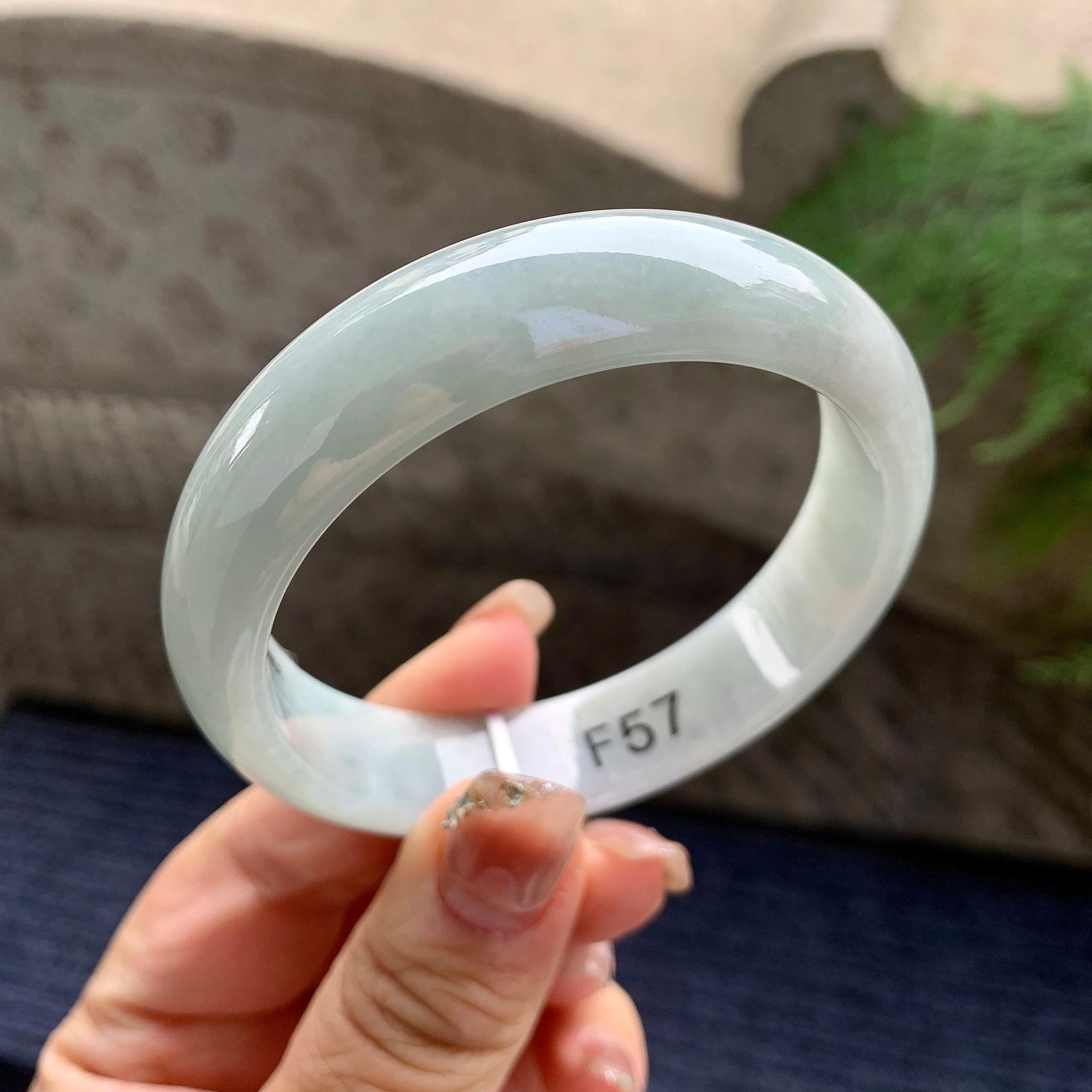 糯种淡晴底宽版轮胎手镯（57mm）（yc297962）