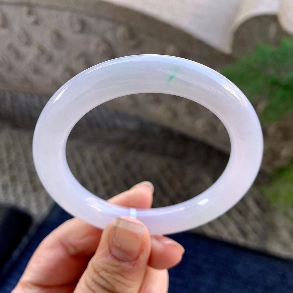 糯冰种无色圆条手镯（53.7mm）（yc305700）