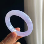 糯冰种紫罗兰翡翠平安镯（54.6mm)（yc349447）