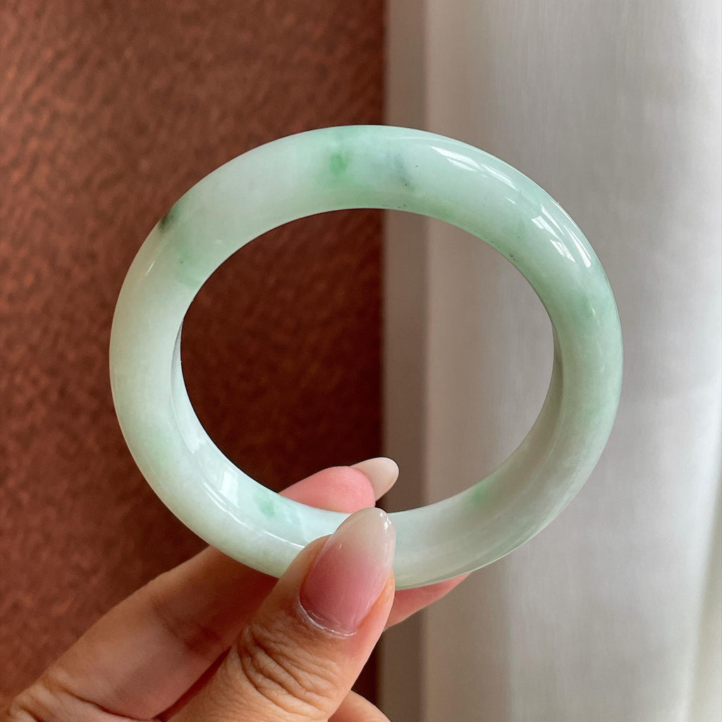 细糯冰飘花正圈平安镯 53圈（yc732867）