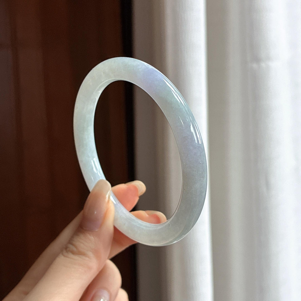 细糯种紫罗兰圆条手镯 56圈 天然缅甸A货翡翠（yc463421）
