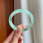冰种飘花翡翠平安镯（55.2mm)（yc388759）