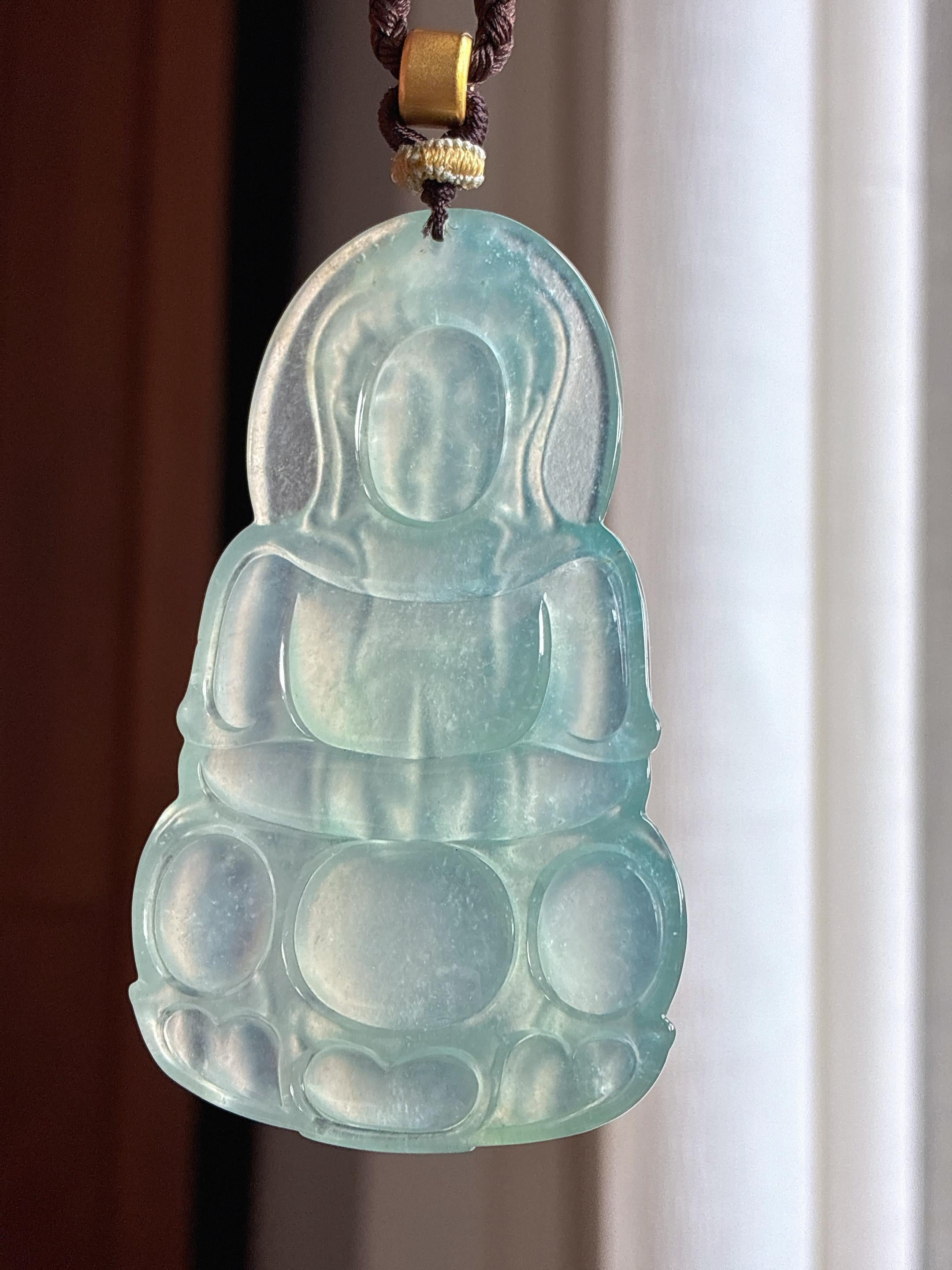 冰玻种晴底翡翠观音（yc436462）