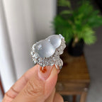 18k金钻镶高冰种无色葫芦戒指/吊坠（两用款）（yc255608）