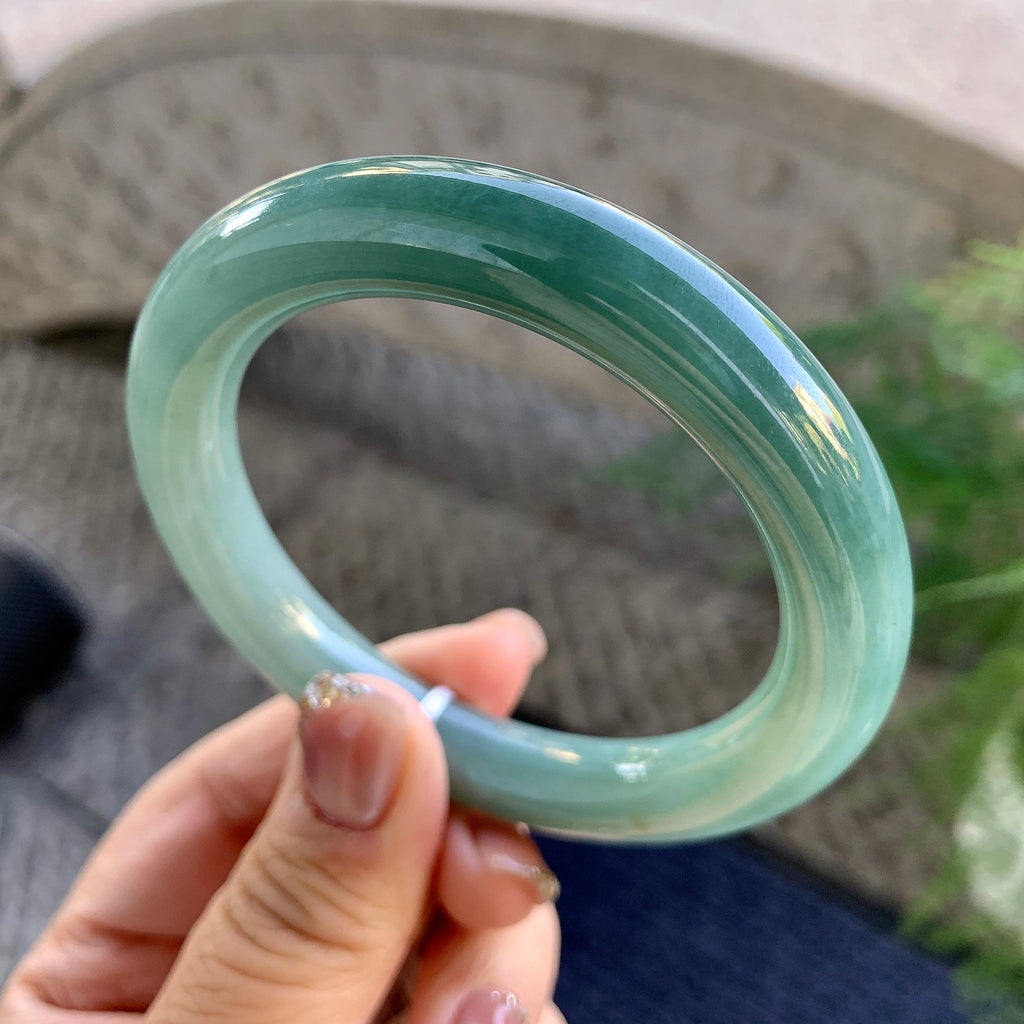 细糯种油青圆条手镯（57mm）（yc274591）