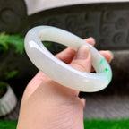 细糯种飘阳绿平安镯（56.5mm）（yc254093）