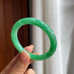 糯冰满色翡翠圆条手镯（54.5mm）（yc400213）