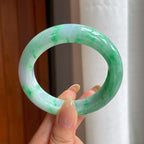 糯冰带色翡翠平安镯（54.2mm)（yc407473）