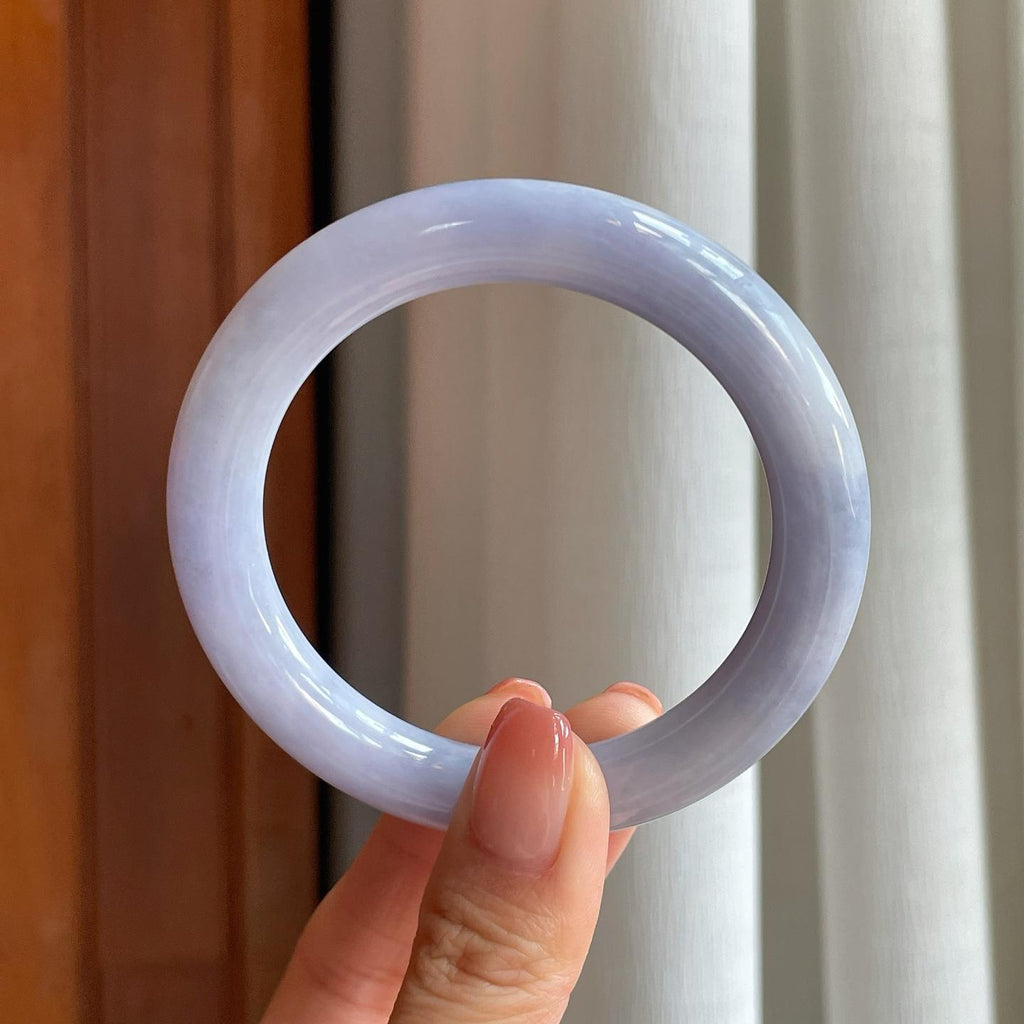 糯冰紫罗兰翡翠圆条手镯（54.5mm）（yc310298）