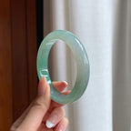 冰种半山半水翡翠平安镯（58.2mm)（yc388750）