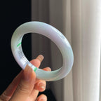 糯冰淡春彩翡翠平安镯（57.6mm）（yc374201）