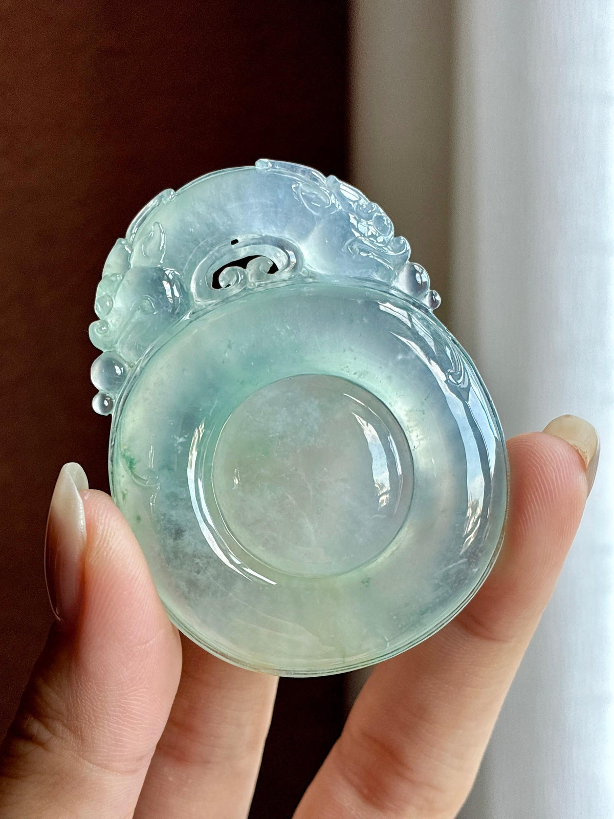 高冰种带底色飘花福贝挂件（yc722948）