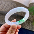 糯冰种白底青贵妃手镯（53.4mm）（yc305698）