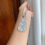 18k金扣冰种带底色翡翠观音（yc193401）