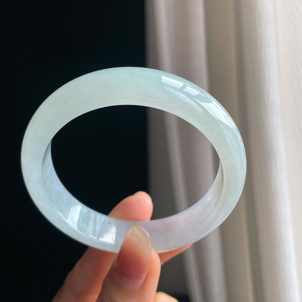 冰种淡底色翡翠平安镯（58mm)（yc330582）