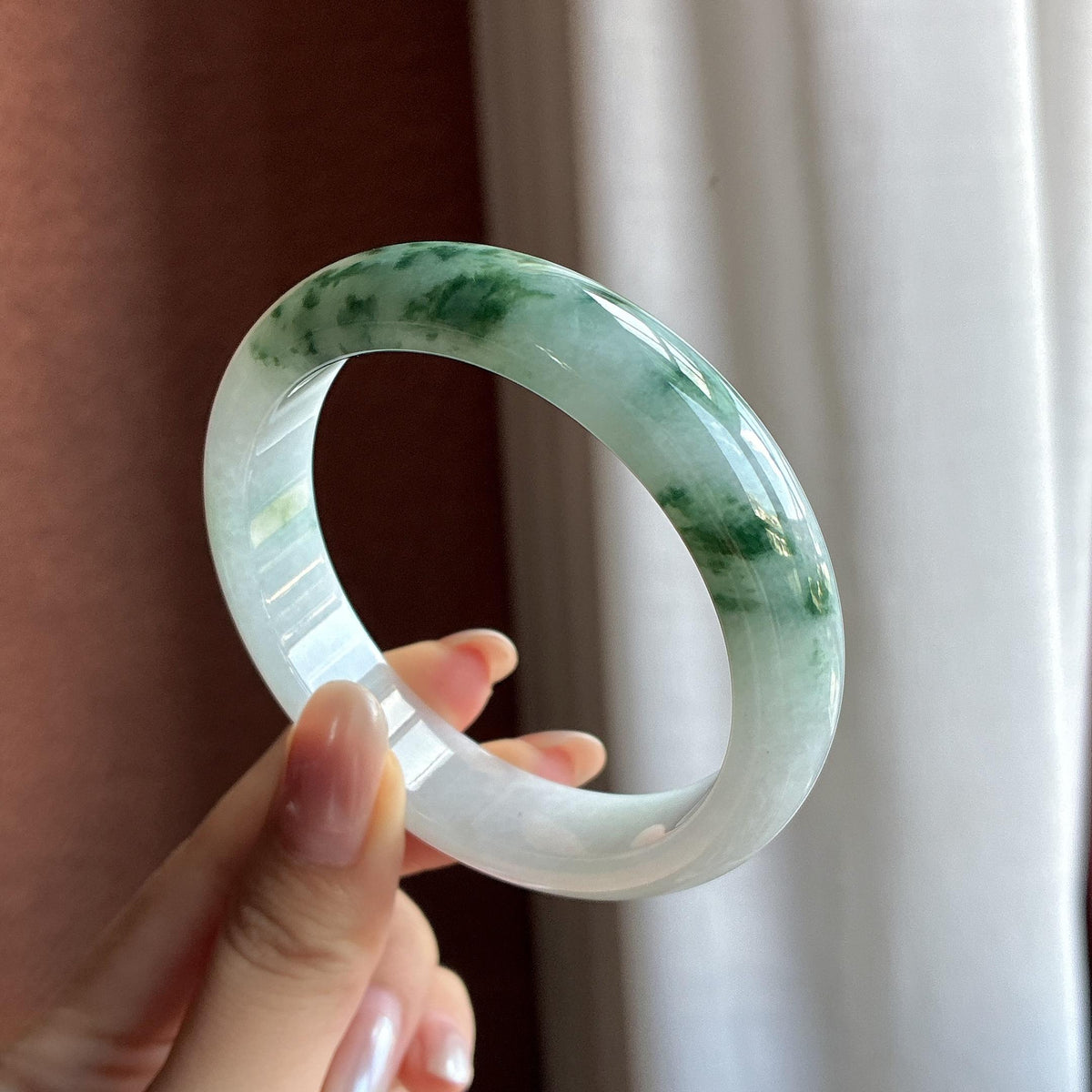 糯冰飘花正圈平安镯 58圈（yc722643）