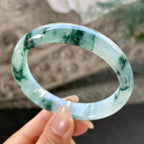 大圈口   细糯种飘花正圈平安镯60.6圈   天然缅甸A货翡翠（yc348230）