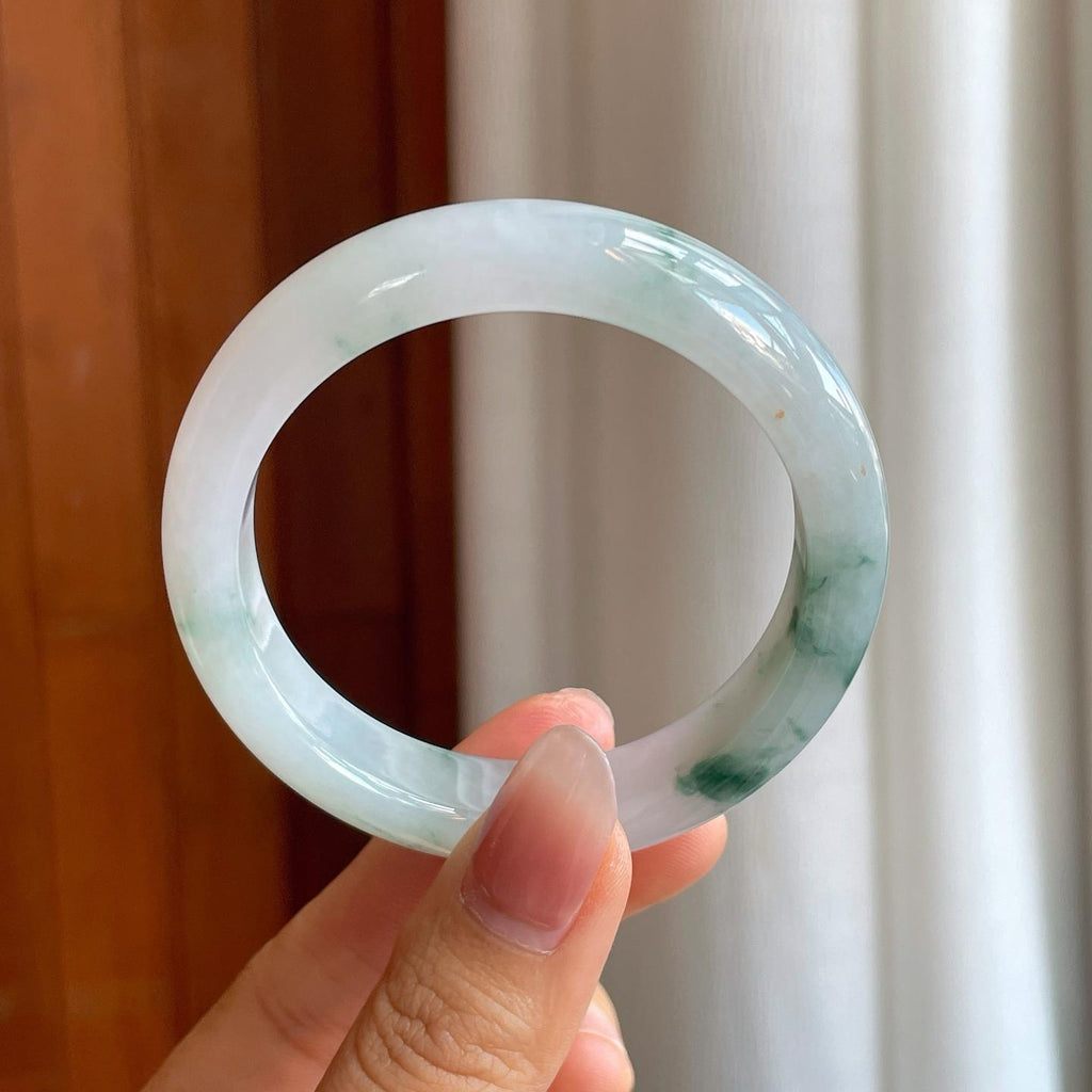 糯冰飘花翡翠平安镯（52.8mm）（yc312937）