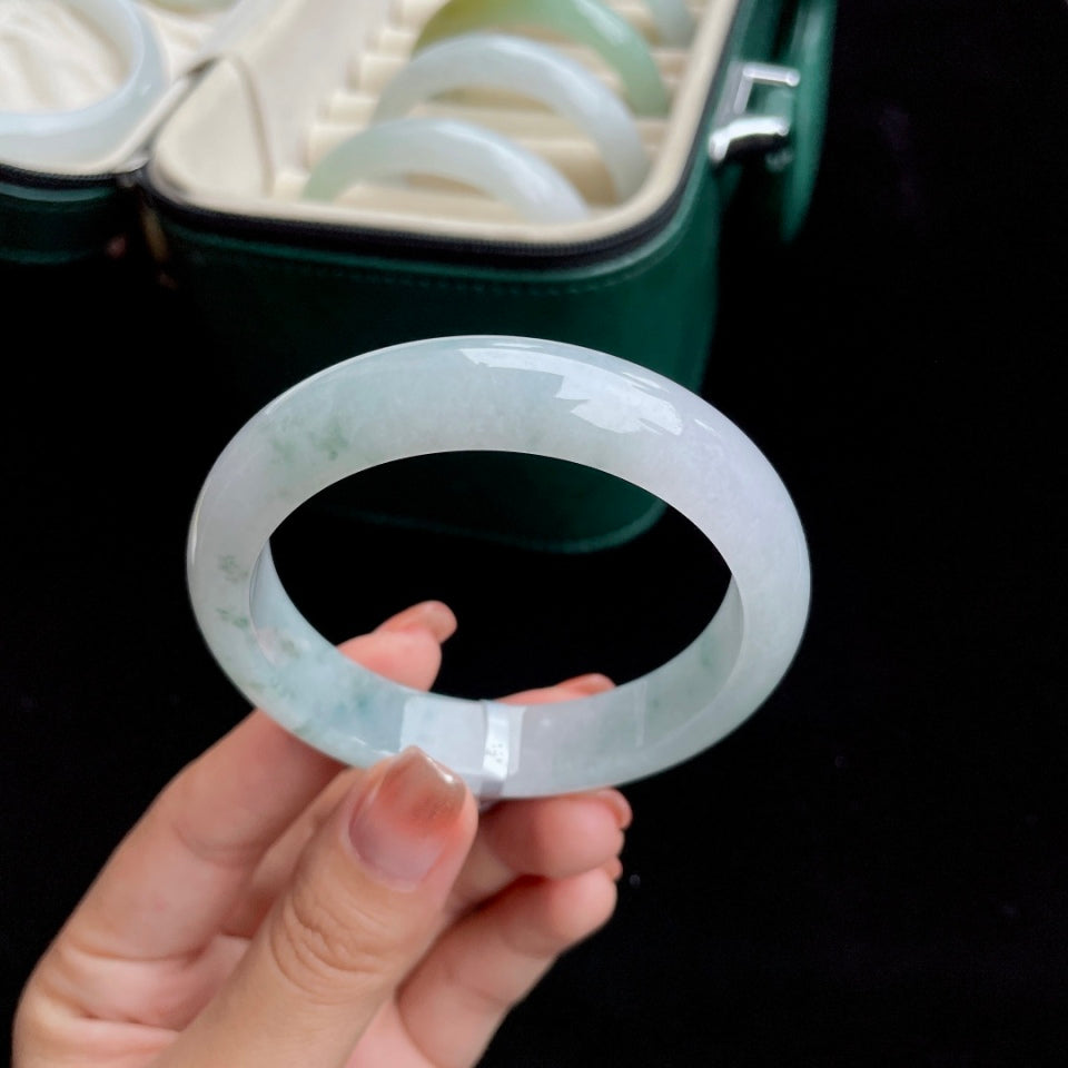 糯种飘花翡翠手镯（56mm）（yc017168）