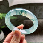 糯冰种飘花小宽版轮胎手镯（58.2mm）（yc252991）