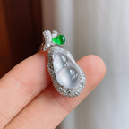 18k真金真钻镶玻璃种无色翡翠葫芦（yc247661）