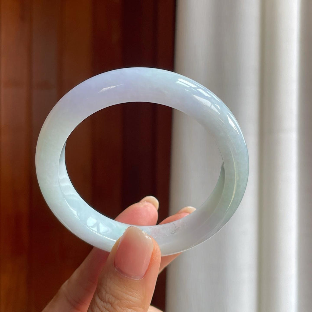 糯冰淡紫罗兰翡翠平安镯（54.2mm）（yc389577）