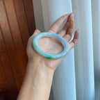 糯冰飘花翡翠圆条手镯（54.7mm）（yc266489）