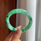 糯冰特色翡翠平安镯(58.5mm)（yc423957）