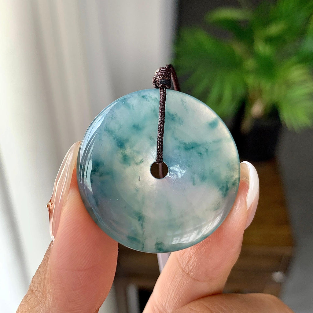 细糯种飘花平安扣吊坠（yc248132）