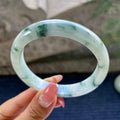 大圈口      细糯种飘花正圈平安镯58.8圈    天然缅甸A货翡翠（yc425986）