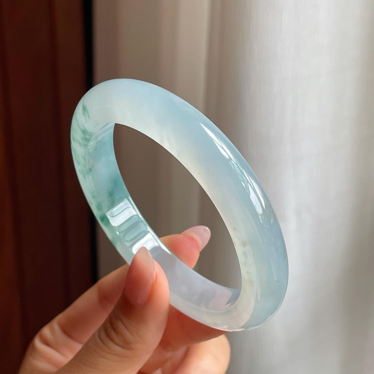 冰种飘花平安镯（58mm）（yc228464）