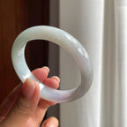 糯冰淡春彩翡翠平安镯（56.5mm）（yc377383）
