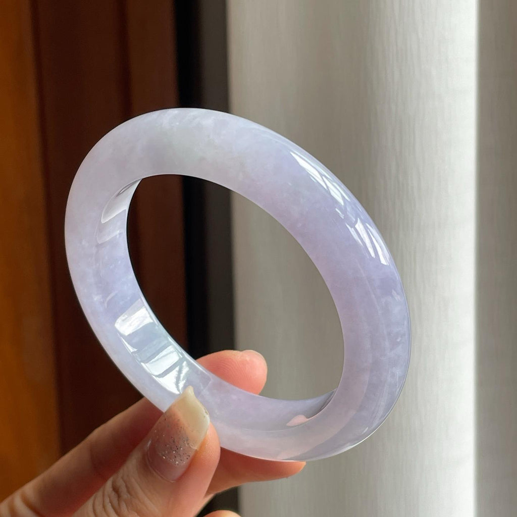 冰种紫罗兰翡翠平安镯（58mm）（yc185066）