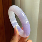 糯冰种紫罗兰翡翠平安镯（56mm）（yc206755）
