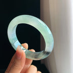 冰种水墨花翡翠平安镯（56.7mm)（yc323697）